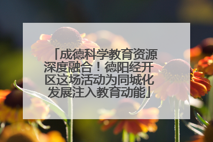 成德科学教育资源深度融合！德阳经开区这场活动为同城化发展注入教育动能