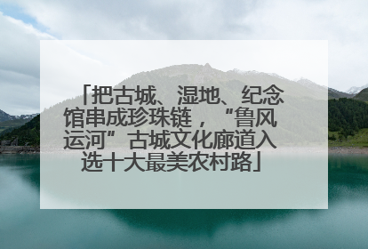 把古城、湿地、纪念馆串成珍珠链，“鲁风运河”古城文化廊道入选十大最美农村路