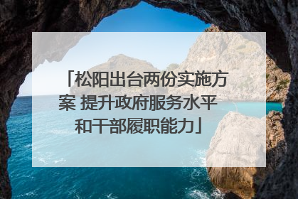 松阳出台两份实施方案 提升政府服务水平和干部履职能力