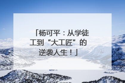 杨可平：从学徒工到“大工匠”的逆袭人生！