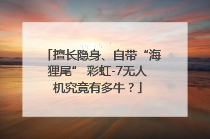 擅长隐身、自带“海狸尾” 彩虹-7无人机究竟有多牛？