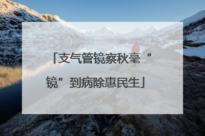 支气管镜察秋毫“镜”到病除惠民生