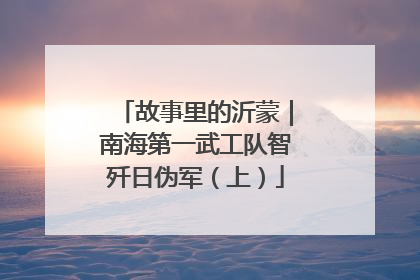 故事里的沂蒙｜南海第一武工队智歼日伪军（上）