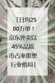 日均2500万单！京东外卖以45%品质市占率重塑行业格局