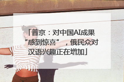 普京：对中国AI成果“感到惊喜”，俄民众对汉语兴趣正在增加