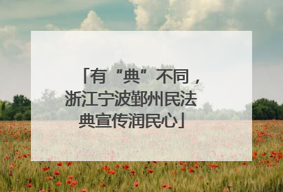 有“典”不同，浙江宁波鄞州民法典宣传润民心