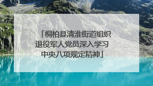 桐柏县清淮街道组织退役军人党员深入学习中央八项规定精神