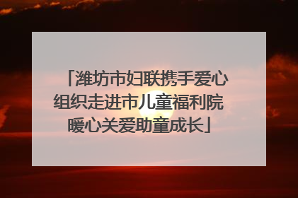 潍坊市妇联携手爱心组织走进市儿童福利院暖心关爱助童成长