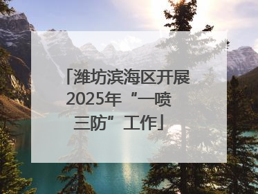 潍坊滨海区开展2025年“一喷三防”工作