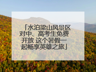 水泊梁山风景区对中、高考生免费开放 这个暑假一起畅享英雄之旅