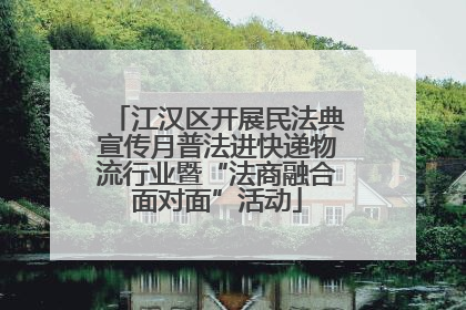 江汉区开展民法典宣传月普法进快递物流行业暨“法商融合面对面”活动