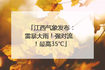 江西气象发布：雷暴大雨！强对流！最高35℃