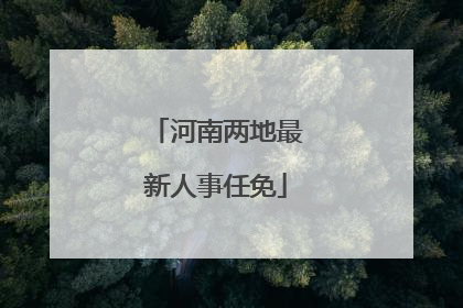 河南两地最新人事任免