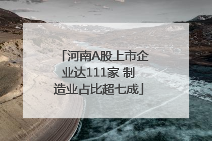河南A股上市企业达111家 制造业占比超七成