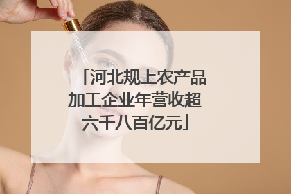 河北规上农产品加工企业年营收超六千八百亿元