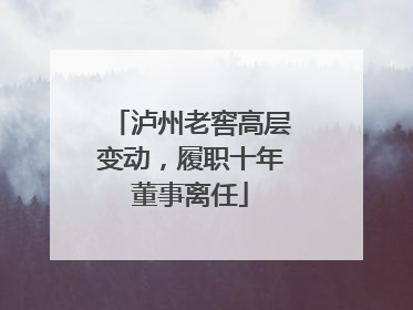 泸州老窖高层变动，履职十年董事离任