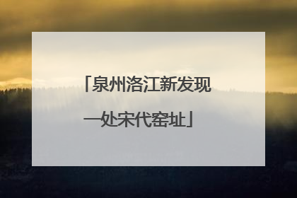 泉州洛江新发现一处宋代窑址