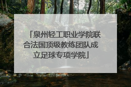 泉州轻工职业学院联合法国顶级教练团队成立足球专项学院