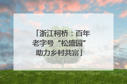 浙江柯桥：百年老字号“松盛园”助力乡村共富