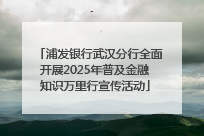 浦发银行武汉分行全面开展2025年普及金融知识万里行宣传活动