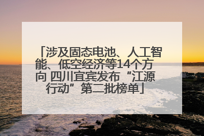 涉及固态电池、人工智能、低空经济等14个方向 四川宜宾发布“江源行动”第二批榜单
