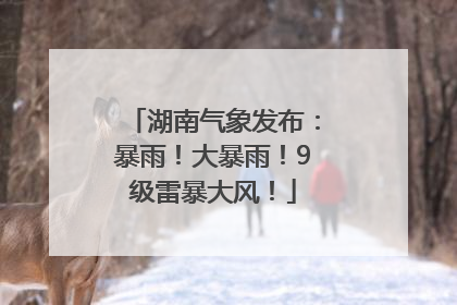 湖南气象发布：暴雨！大暴雨！9级雷暴大风！