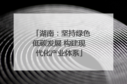 湖南：坚持绿色低碳发展 构建现代化产业体系