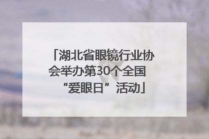 湖北省眼镜行业协会举办第30个全国“爱眼日”活动