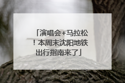 演唱会+马拉松！本周末沈阳地铁出行指南来了