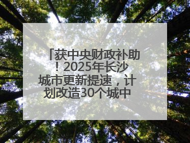 获中央财政补助！2025年长沙城市更新提速，计划改造30个城中村项目