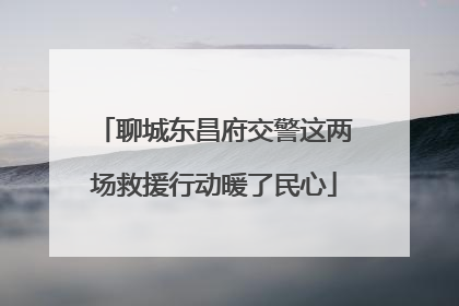 聊城东昌府交警这两场救援行动暖了民心