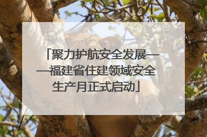 聚力护航安全发展——福建省住建领域安全生产月正式启动