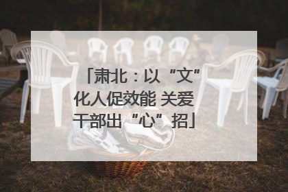 肃北：以“文”化人促效能 关爱干部出“心”招