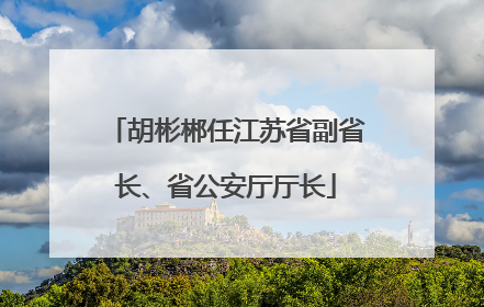 胡彬郴任江苏省副省长、省公安厅厅长