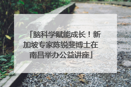 脑科学赋能成长！新加坡专家陈锐斐博士在南昌举办公益讲座