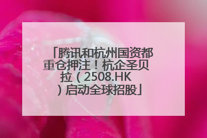 腾讯和杭州国资都重仓押注！杭企圣贝拉（2508.HK）启动全球招股