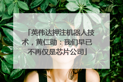 英伟达押注机器人技术，黄仁勋：我们早已不再仅是芯片公司