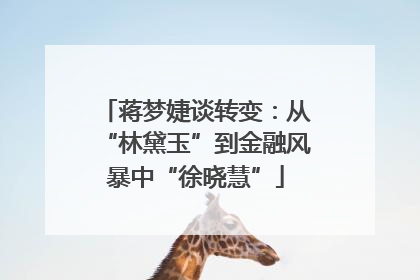 蒋梦婕谈转变：从“林黛玉”到金融风暴中“徐晓慧”