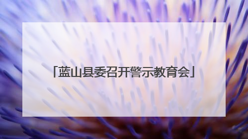 蓝山县委召开警示教育会