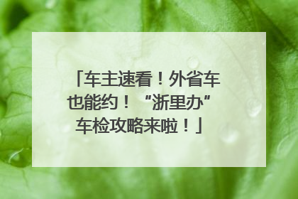 车主速看！外省车也能约！“浙里办”车检攻略来啦！
