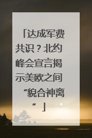 达成军费共识？北约峰会宣言揭示美欧之间“貌合神离”