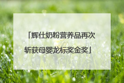 辉仕奶粉营养品再次斩获母婴龙标奖金奖