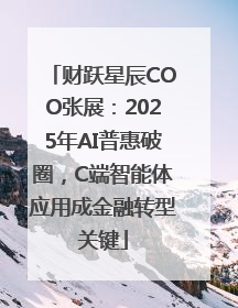 财跃星辰COO张展：2025年AI普惠破圈，C端智能体应用成金融转型关键