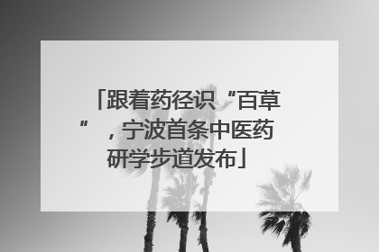 跟着药径识“百草”，宁波首条中医药研学步道发布