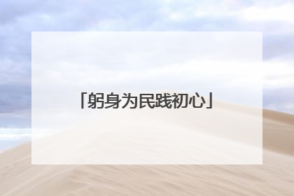 躬身为民践初心
