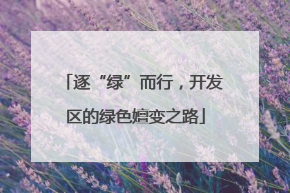 逐“绿”而行，开发区的绿色嬗变之路