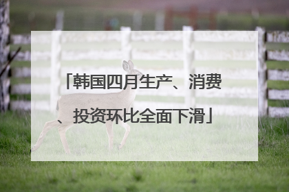 韩国四月生产、消费、投资环比全面下滑