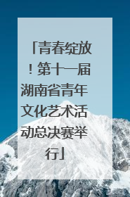 青春绽放！第十一届湖南省青年文化艺术活动总决赛举行