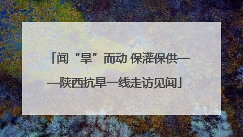 闻“旱”而动 保灌保供——陕西抗旱一线走访见闻