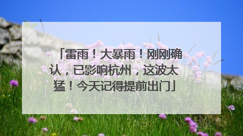 雷雨！大暴雨！刚刚确认，已影响杭州，这波太猛！今天记得提前出门